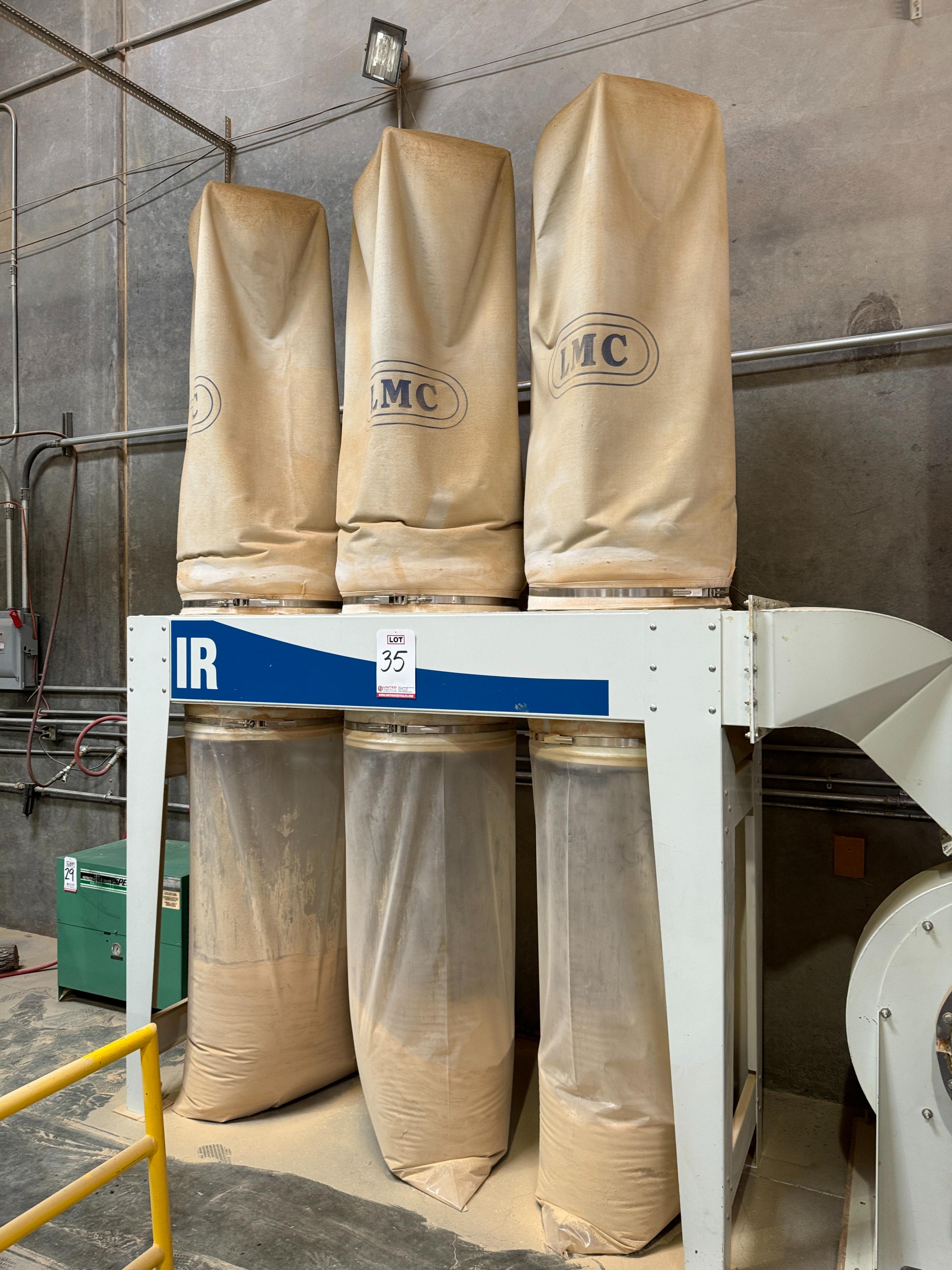 2001 LMC DUST COLLECTION SYSTEM, MODEL 360IR915B, 10 HP, S/N 02640, W/ BLOWER, (6) BAGS-35