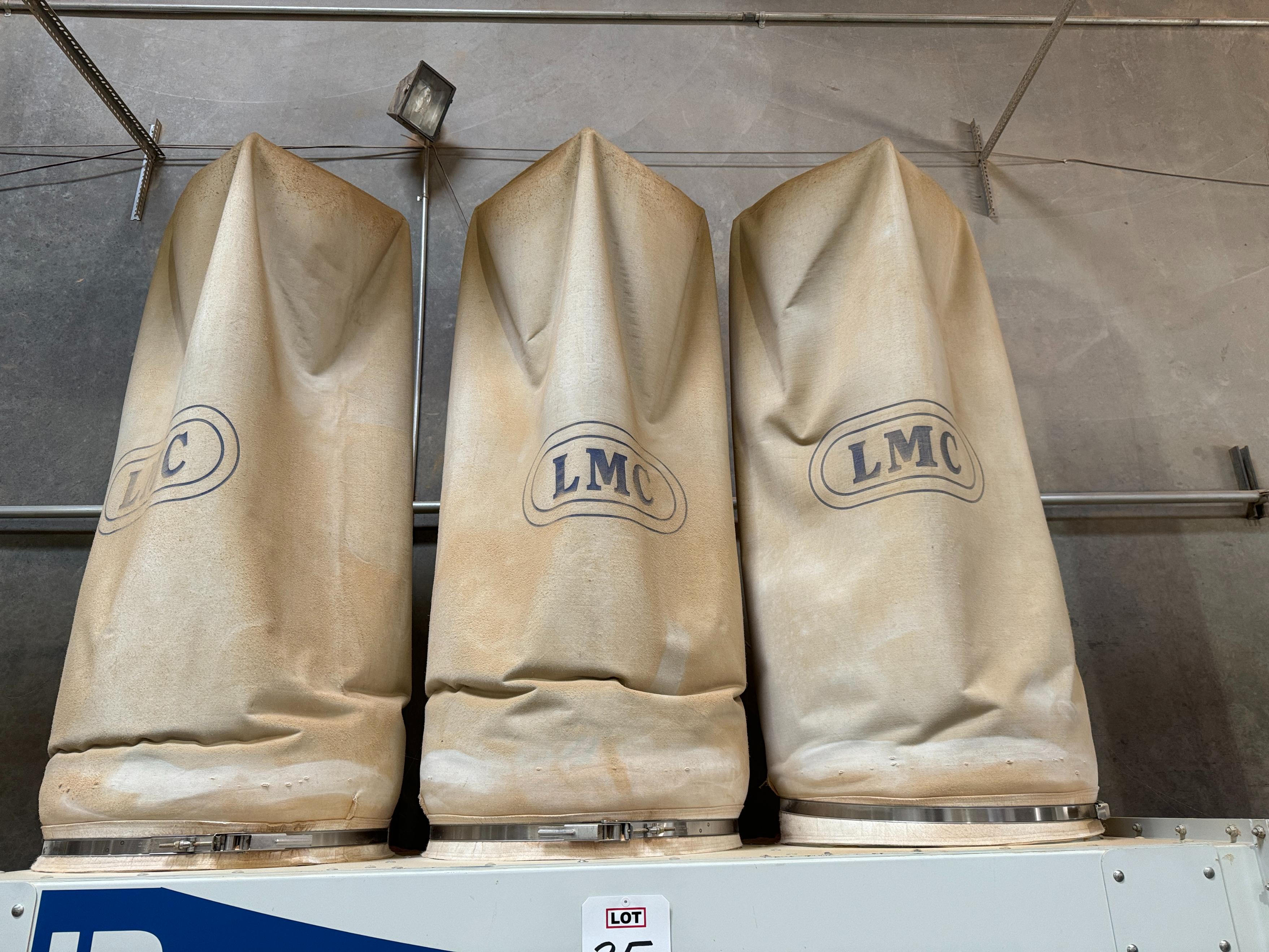 2001 LMC DUST COLLECTION SYSTEM, MODEL 360IR915B, 10 HP, S/N 02640, W/ BLOWER, (6) BAGS-35