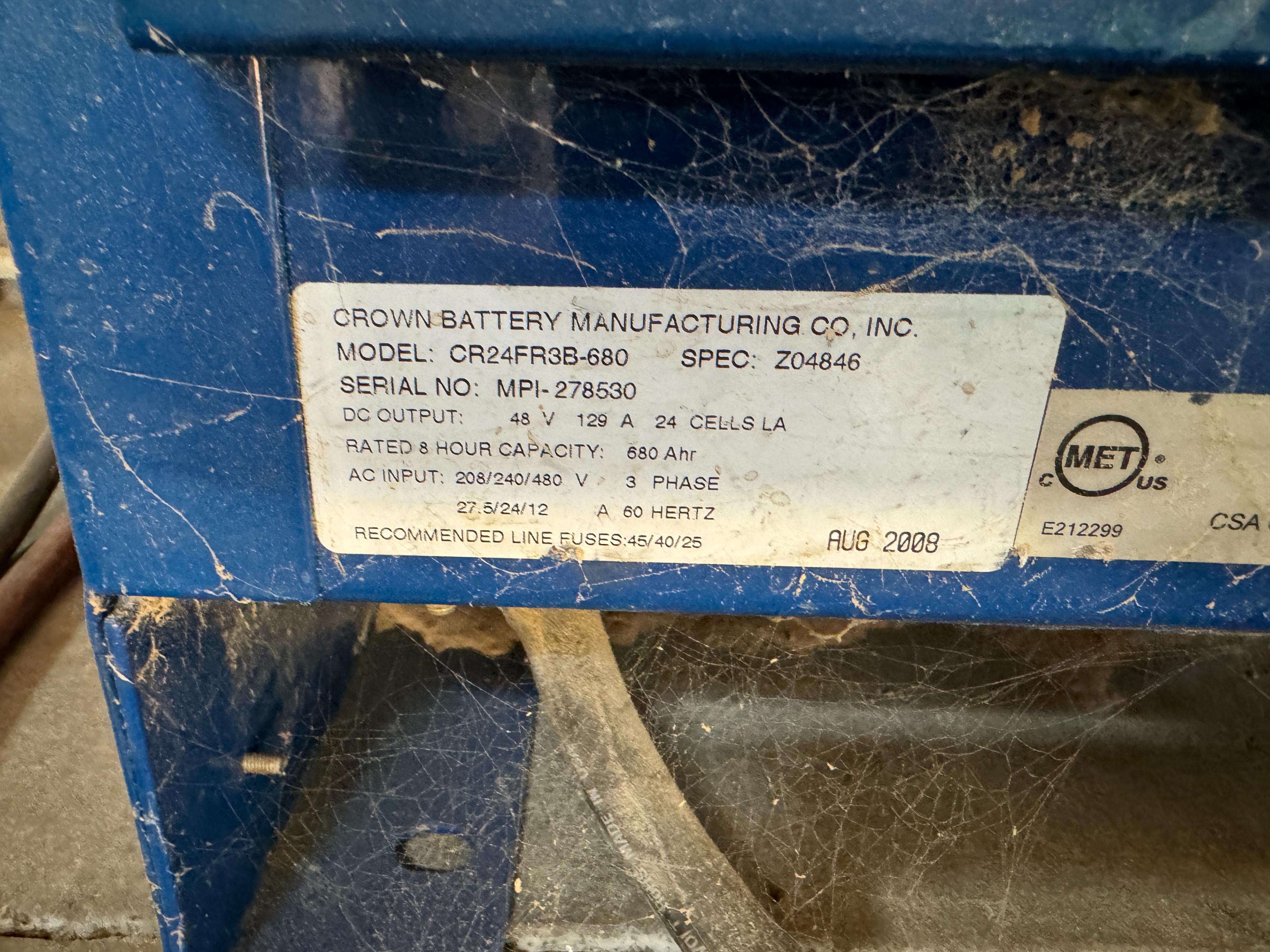 NISSAN ELECTRIC FORKLIFT, MODEL CP1B2L25S, 4,000 LB CAPACITY, 3-STAGE MAST, SIDE SHIFT, SOLID TIRES, 4' FORKS, LOAD LIGHTS, APPROX. 11,751 HOURS, S/N CP1B2-000219, W/ POWERHOUSE BATTERY CHARGER, (DELAYED PICKUP UNTIL FEBRUARY 20)-36