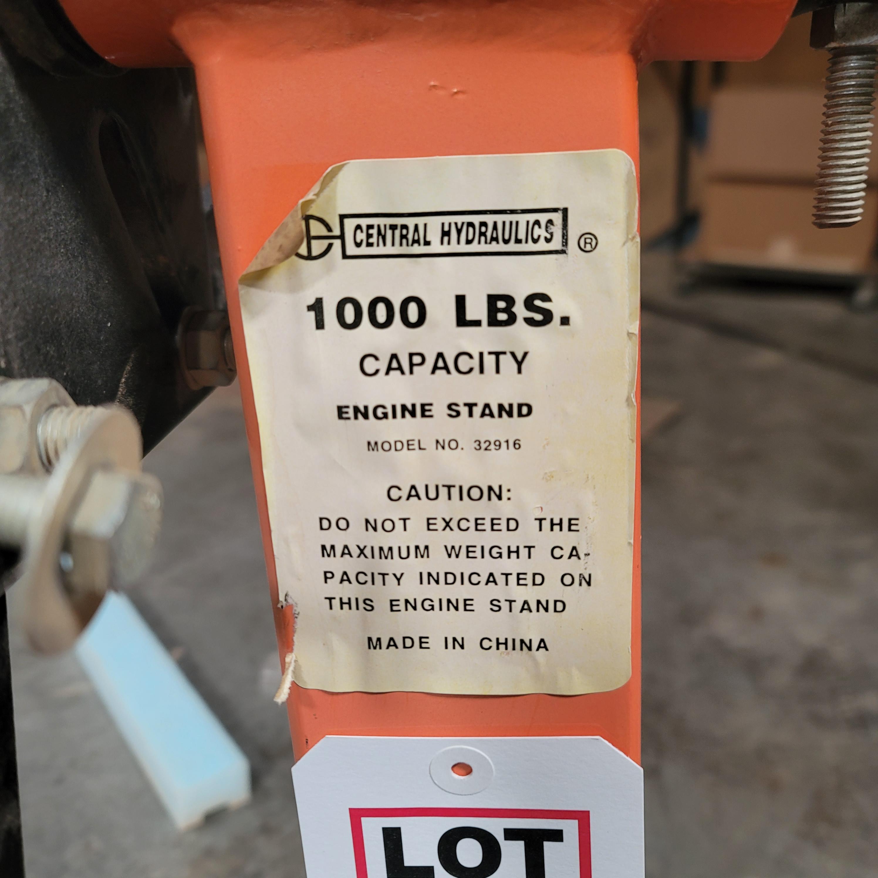 CENTRAL HYDRAULICS ENGINE STAND, 1,000 LB CAPACITY-38