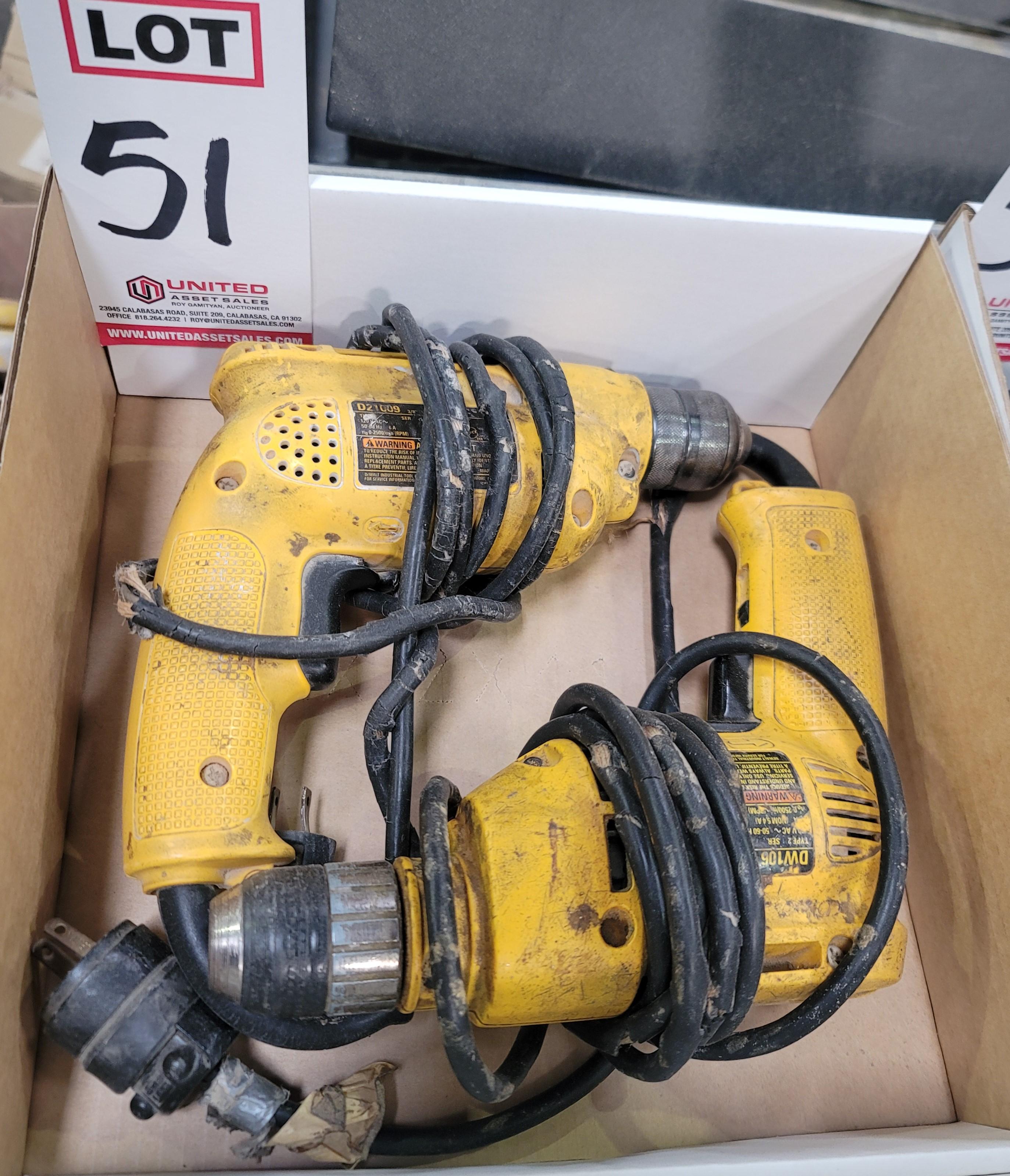 LOT - (2) DEWALT DRILL MOTORS: (1) D21009 AND (1) DW106-51