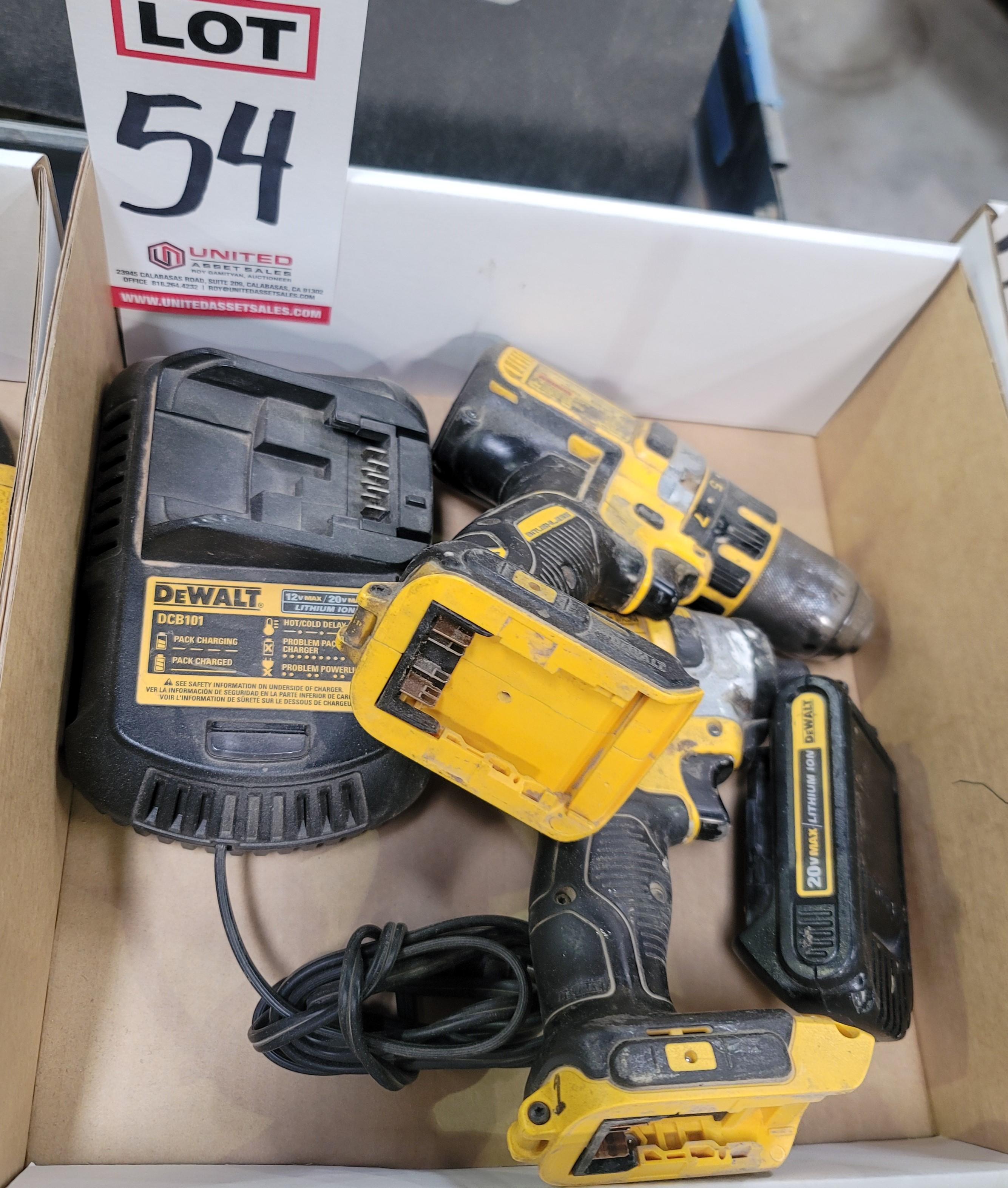LOT - DEWALT CORDLESS TOOLS, CHARGER-54