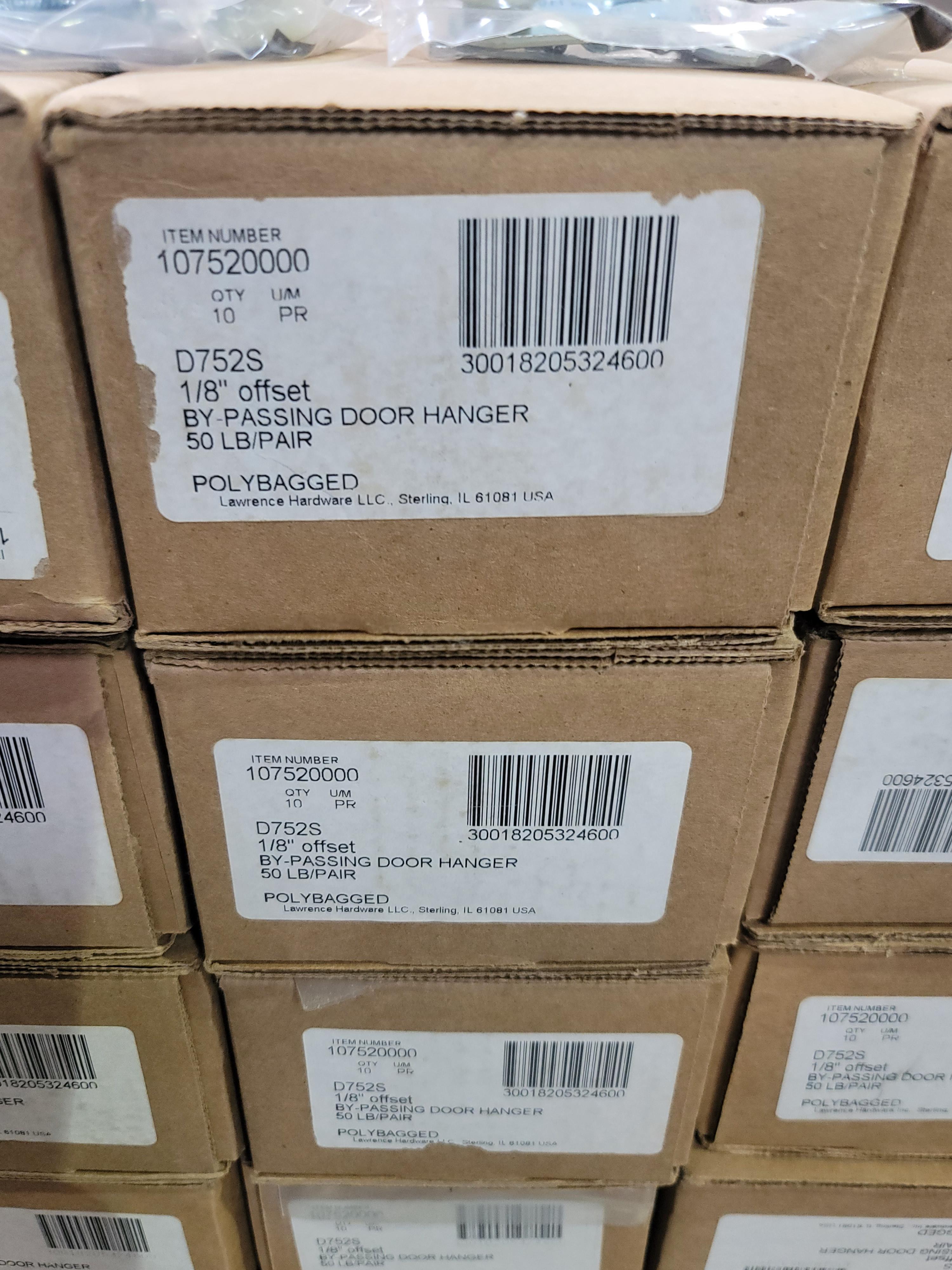 LOT - BY-PASSING DOOR HANGERS, 1/8" OFFSET, RATED FOR 50 LBS PER PAIR-89