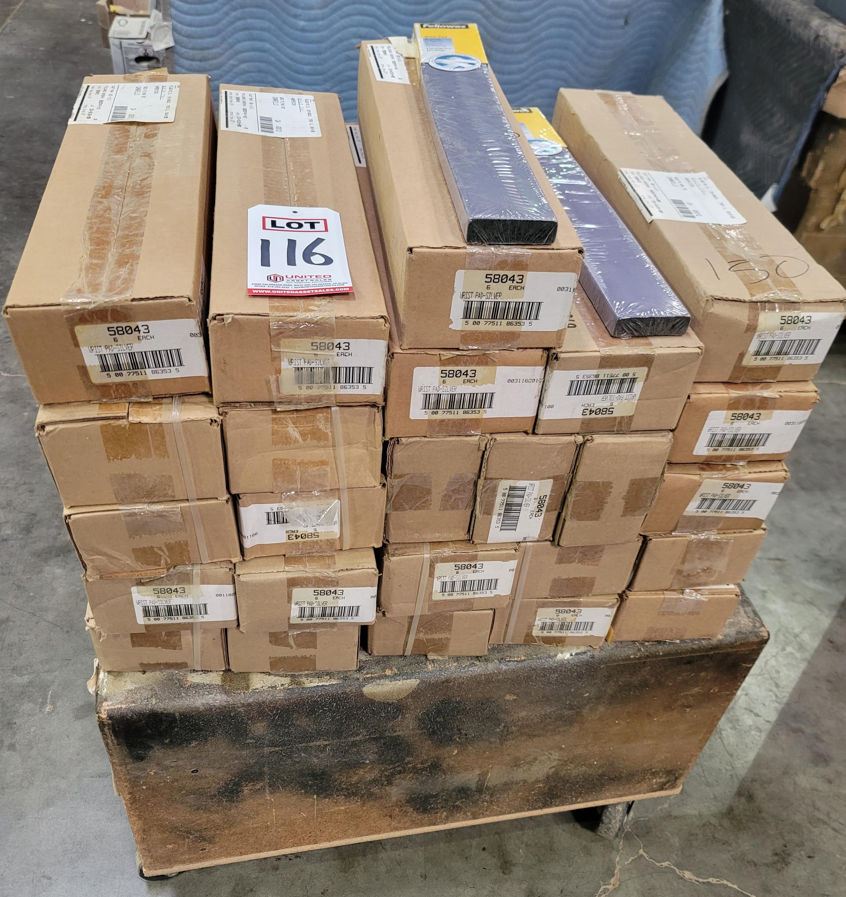 LOT - APPROX. (150) KEYBOARD WRIST PADS, SILVER-116