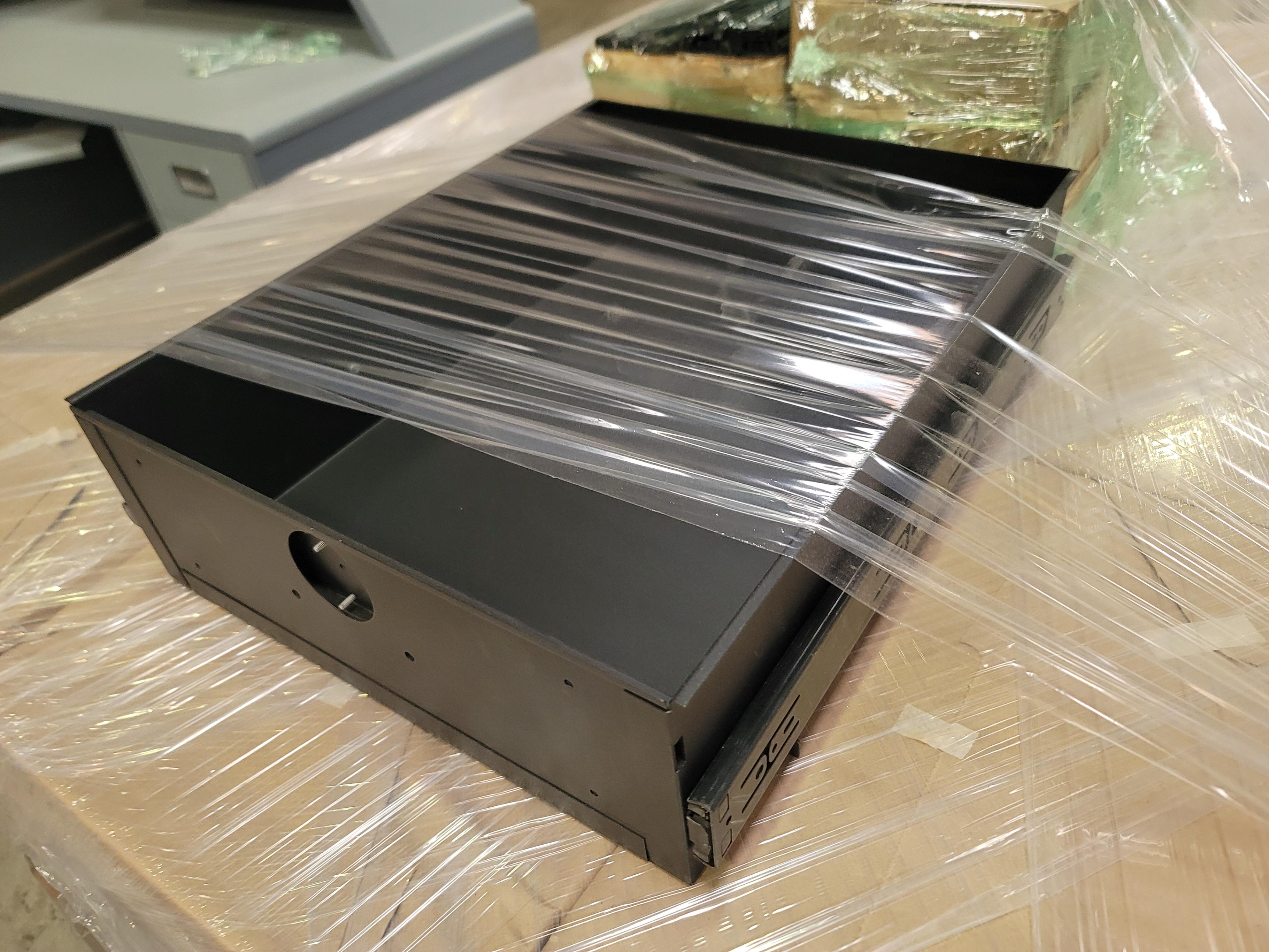 LOT - (55) METAL DRAWERS, NEW, 14-1/4" X 18" X 5", W/ SLIDES-128