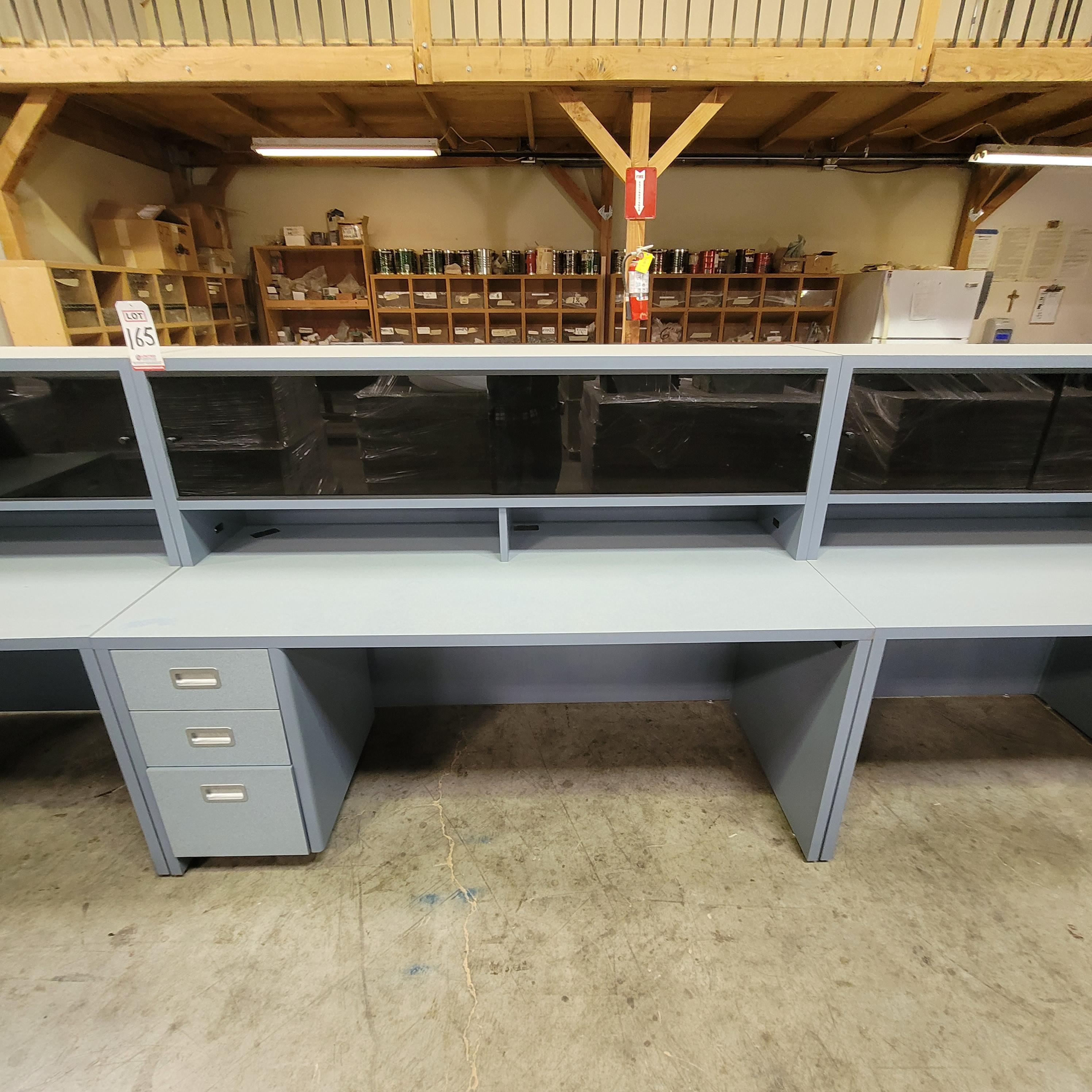 U-SHAPED DESK CONFIGURATION W/ LOW-PROFILE HUTCH, DIM: 20' X 6'-165