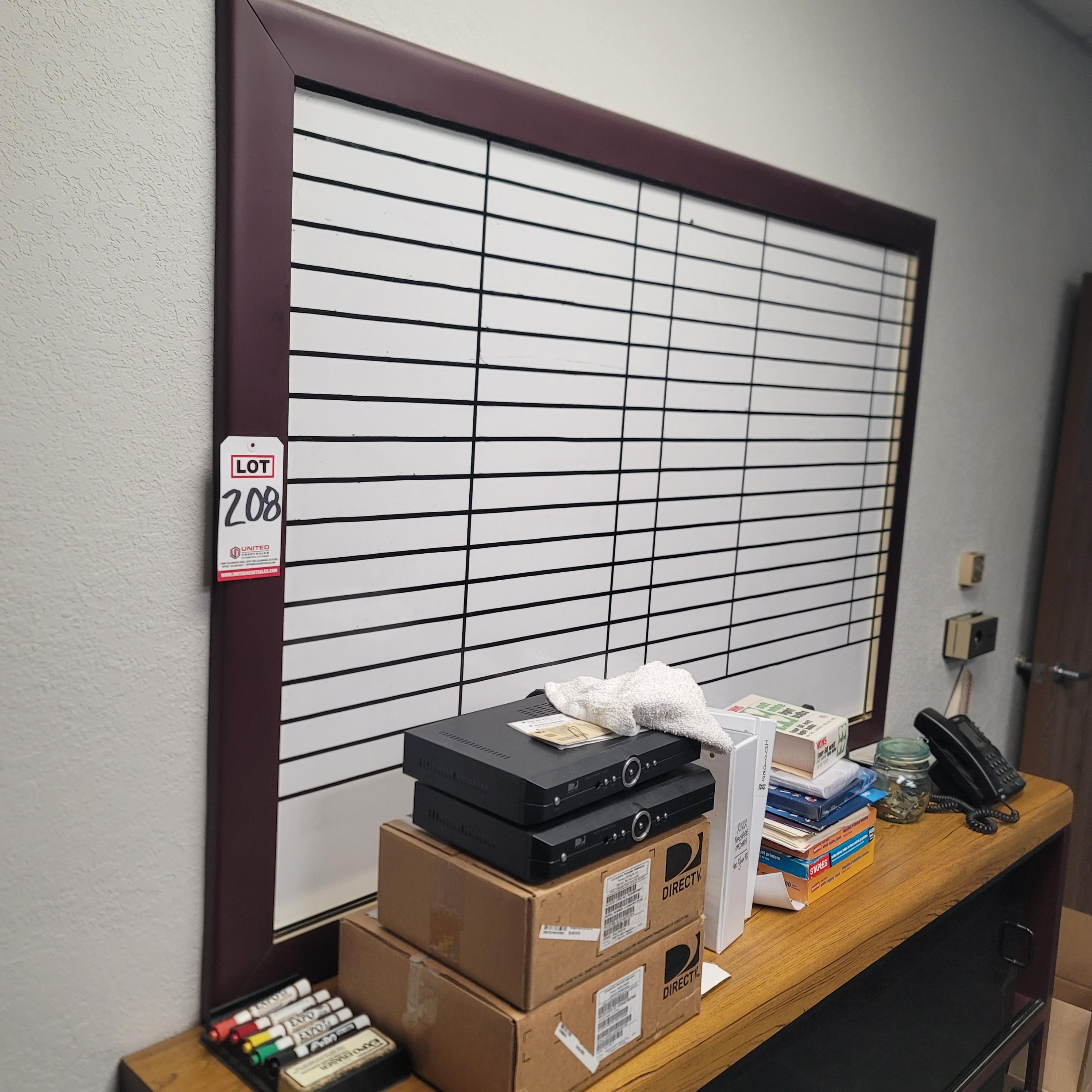 MARKER BOARD W/ MARKERS & ERASER, COLOR: SANGRIA, DIM: 45"L X 64"H-208