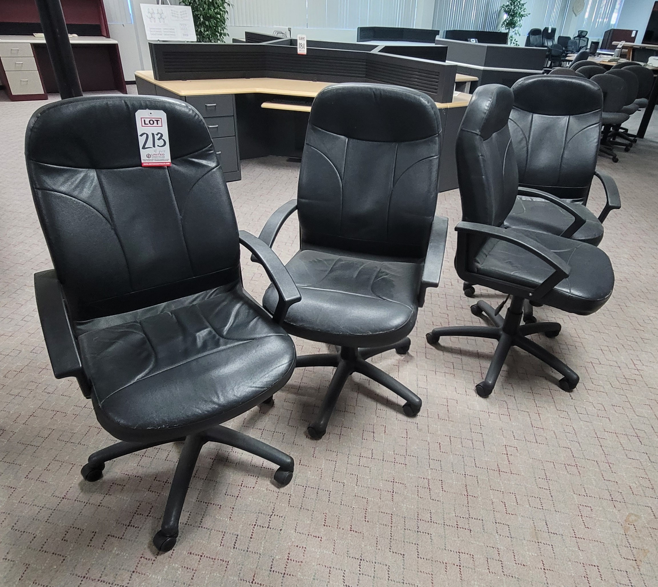 LOT - (4) BLACK OFFICE CHAIRS-213