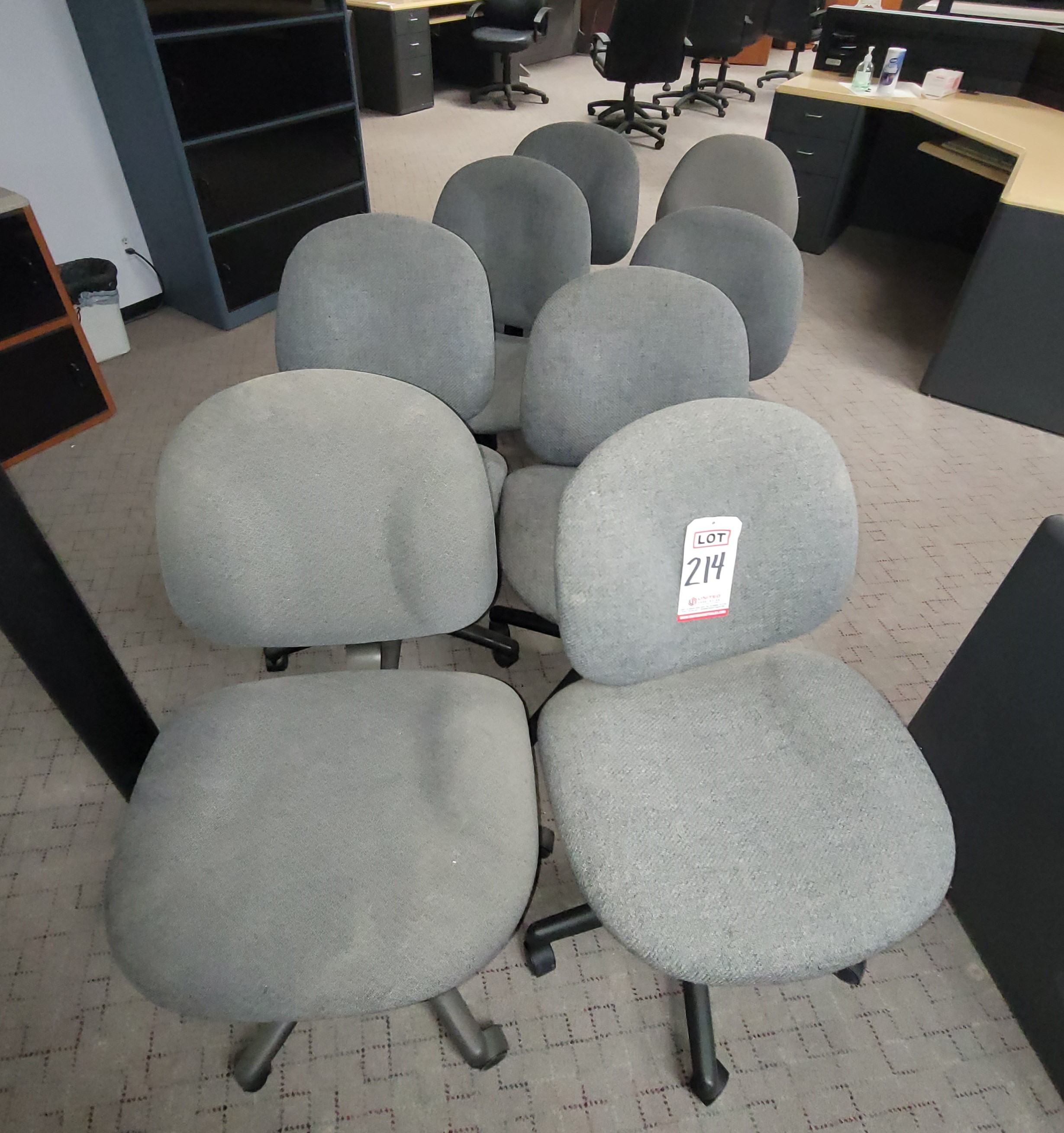 LOT - (8) UPHOLSTERED OFFICE CHAIRS-214