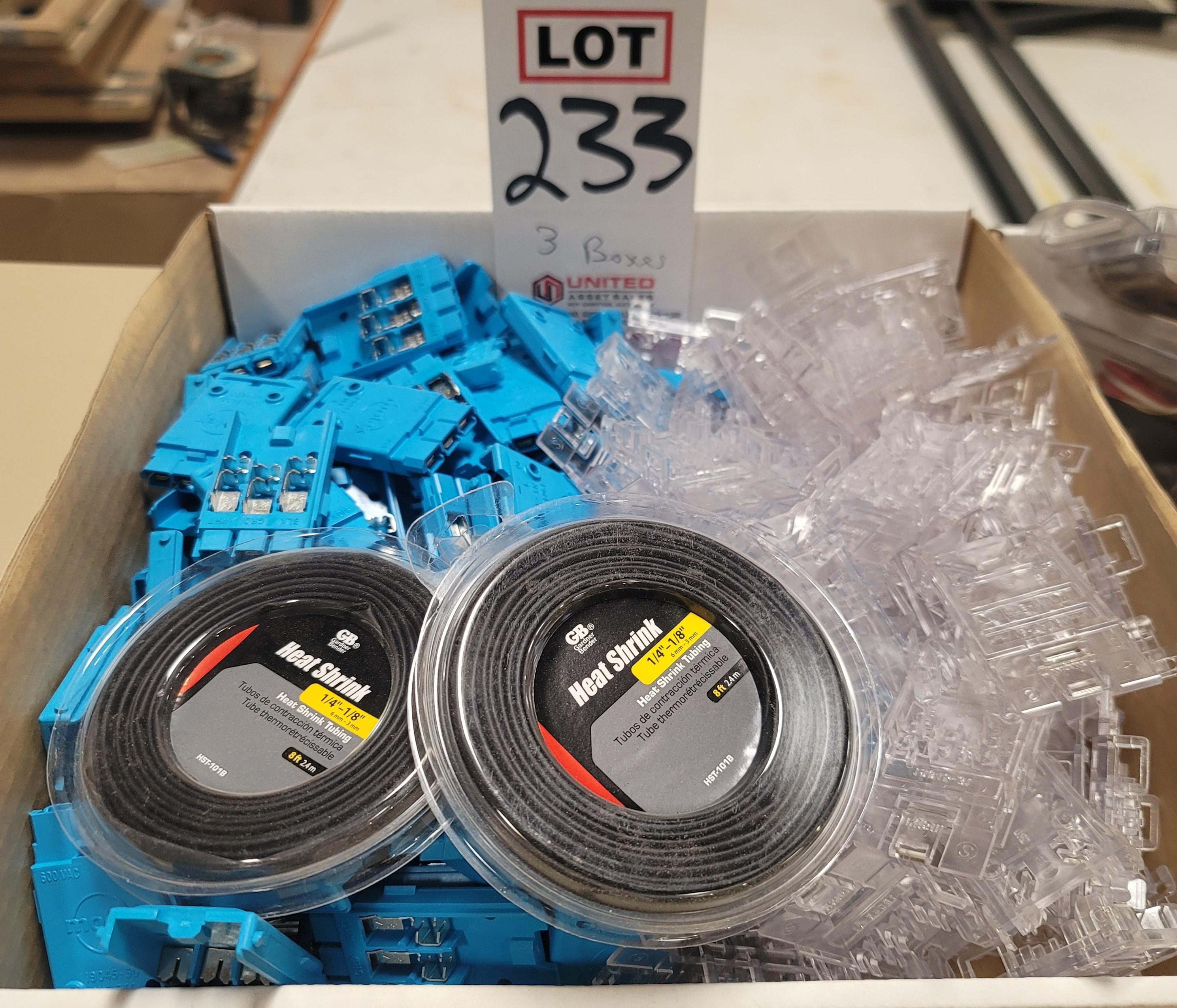 LOT - ELECTRONIC CONNECTORS, HEAT SHRINK TUBING-233