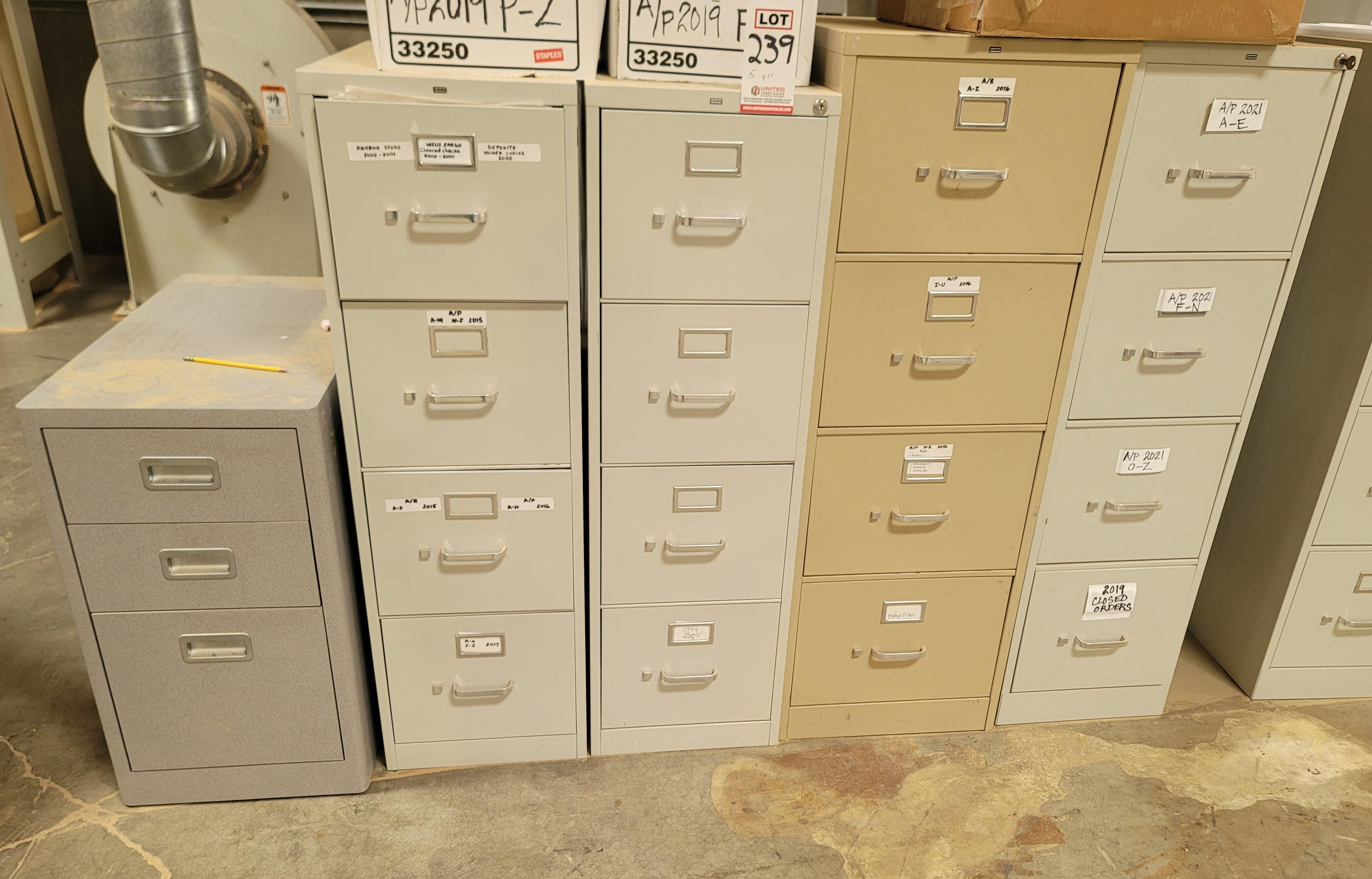 LOT - (5) FILE CABINETS-239