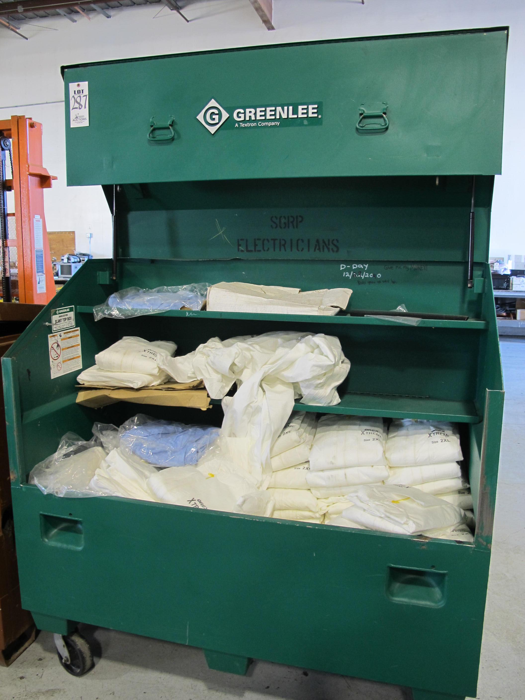 GREENLEE ROLLING JOB BOX W/ CONTENTS  (G-49) LOADING & HANDLING FEE $25-