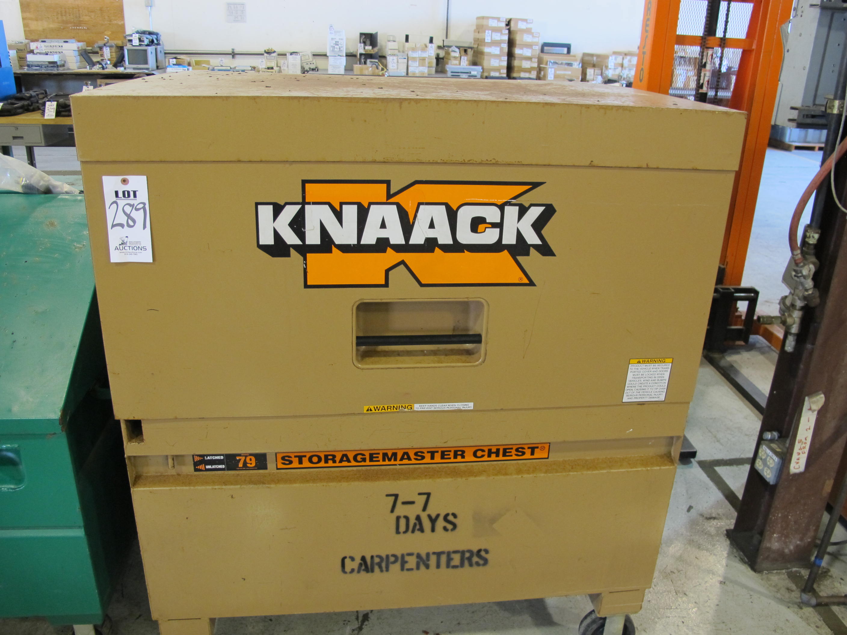 KNAACK ROLLING JOB BOX W/ CONTENTS (G-49) LOADING & HANDLING FEE $25-