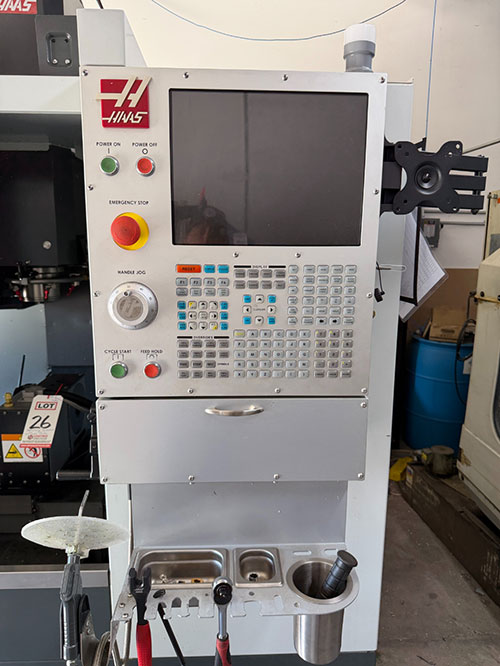 Haas-2022 HAAS DM-2 CNC VERTICAL DRILL/MILL MACHINING CENTER, MOLD MAKER, HAAS CNC CONTROL, TABLE: 34" X 15", XYZ TRAVELS: 28" X 16" X 15", CAT 40 TAPER, 15,000 RPM SPINDLE, SIDE MOUNT 18 ATC, 15 HP, THROUGH SPINDLE COOLANT, PROGRAMMABLE COOLANT NOZZLE, 32 GB EXPANDED MEMORY, WIRELESS INTUITIVE PROBING, TOOL AIR BLAST, CHIP CONVEYOR, 4TH AXIS READY, SUBPLATE, S/N 1197026-25