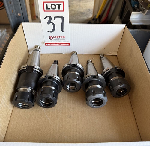 LOT - (5) CAT 40 COLLET TOOL HOLDERS-37