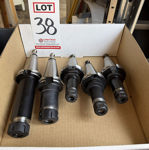 LOT - (5) CAT 40 COLLET TOOL HOLDERS-38