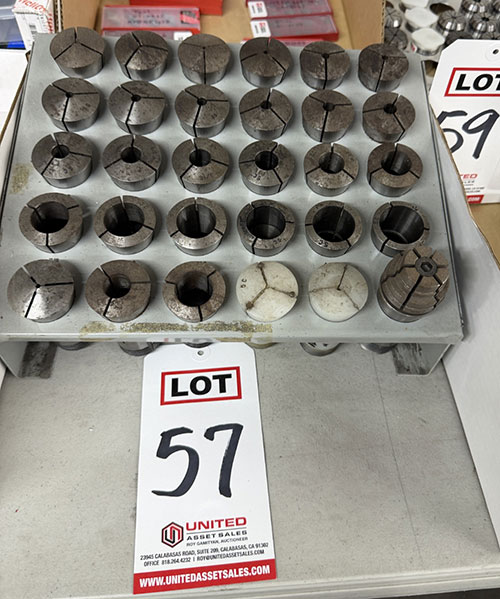 LOT - (30) 5C COLLETS W/ RACK-57