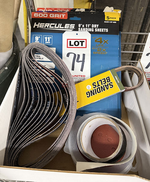 LOT - SANDING BELTS AND SHEETS-74