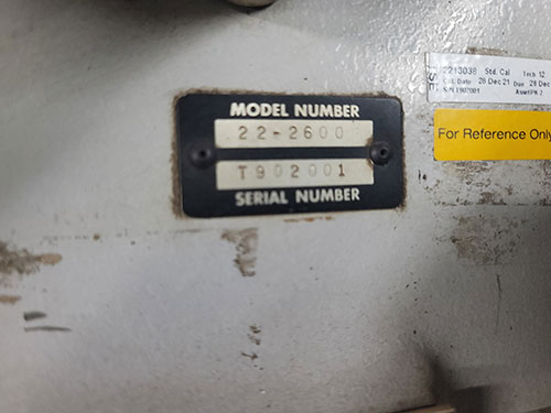 SCHERR TUMICO 30" OPTICAL COMPARATOR, MODEL 22-2600, S/N T902001, W/ ST IND. DRO-107