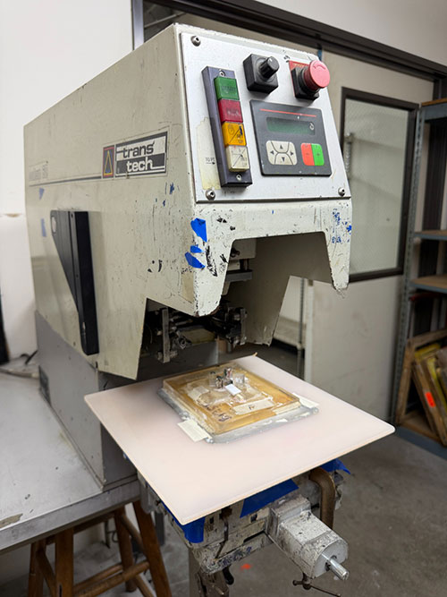 TRANS TECH SEALCUP 60 PAD PRINTING MACHINE, 600-4200 CYCLES/HOUR, S/N TAS6091150018-123A