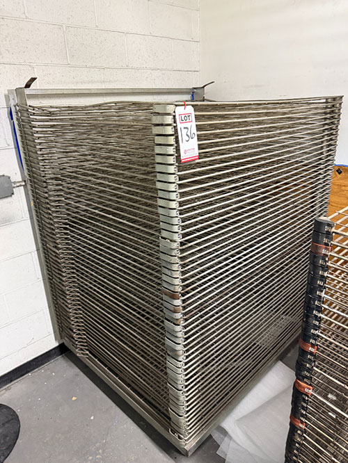 SCREEN PRINTING DRYING RACK, ON CASTERS, 52" X 40" X 69" HT, (50 RACKS)-136
