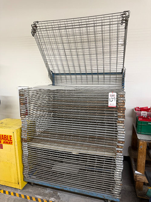 SCREEN PRINTING DRYING RACK, ON CASTERS, 52" X 40" X 69" HT, (50 RACKS)-139
