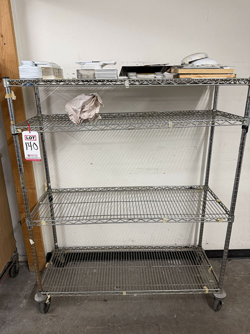 METRO WIRE SHELF CART, 4' X 18" X 5' HT, CONTENTS NOT INCLUDED-140