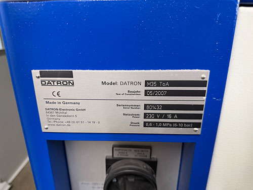 2007 DATRON ECO RAPTOR HIGH SPEED 3-AXIS CNC DRILLING & ENGRAVING MACHINE, MODEL M35 ToA, GANTRY SPINDLE, 7,000-60,000 RPM, S/N 801432-152