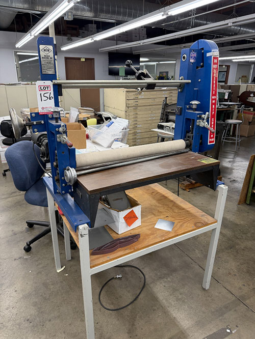 WESCO ROTARY LAMINATOR & PRE-MASK APPLICATOR, MODEL F-30-P, S/N 1-177-98, (OUT OF SERVICE/MISSING CONTROLS)-156