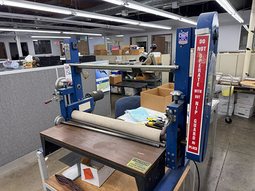 WESCO ROTARY LAMINATOR & PRE-MASK APPLICATOR, MODEL F-30-P, S/N 1-177-98, (OUT OF SERVICE/MISSING CONTROLS)-156
