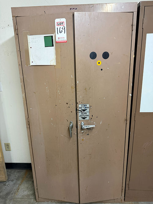 2-DOOR STORAGE CABINET, 3' X 18" X 72" HT, CONTENTS NOT INCLUDED-169
