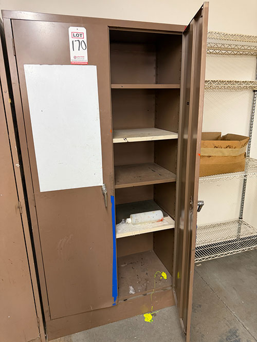 2-DOOR STORAGE CABINET, 3' X 18" X 72" HT, CONTENTS NOT INCLUDED-170