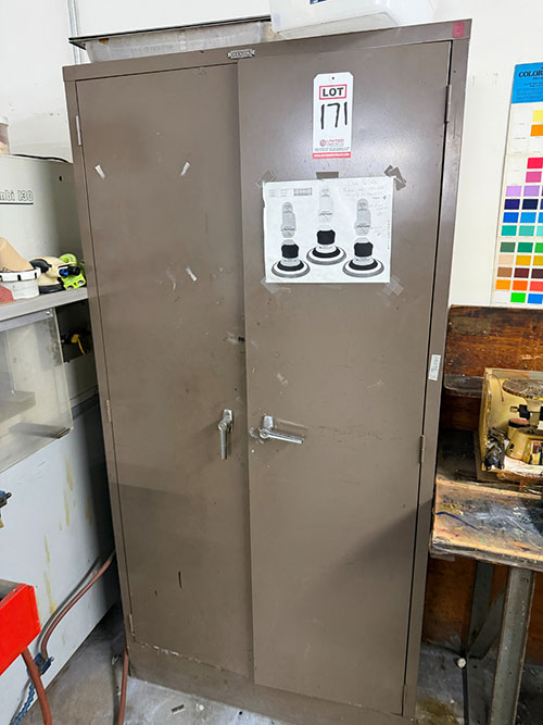 2-DOOR STORAGE CABINET, 3' X 18" X 6' HT, CONTENTS NOT INCLUDED-171