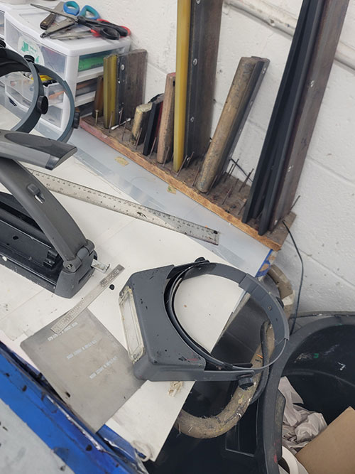 STEEL SHOP CART, 2' X 3', W/ MISC. CONTENTS-187