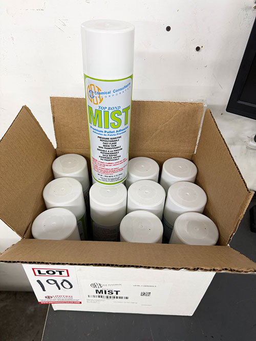 LOT - CASE OF CCI TOP BOND MIST, PREMIUM PALLET ADHESIVE, (12) SPRAY CANS-190