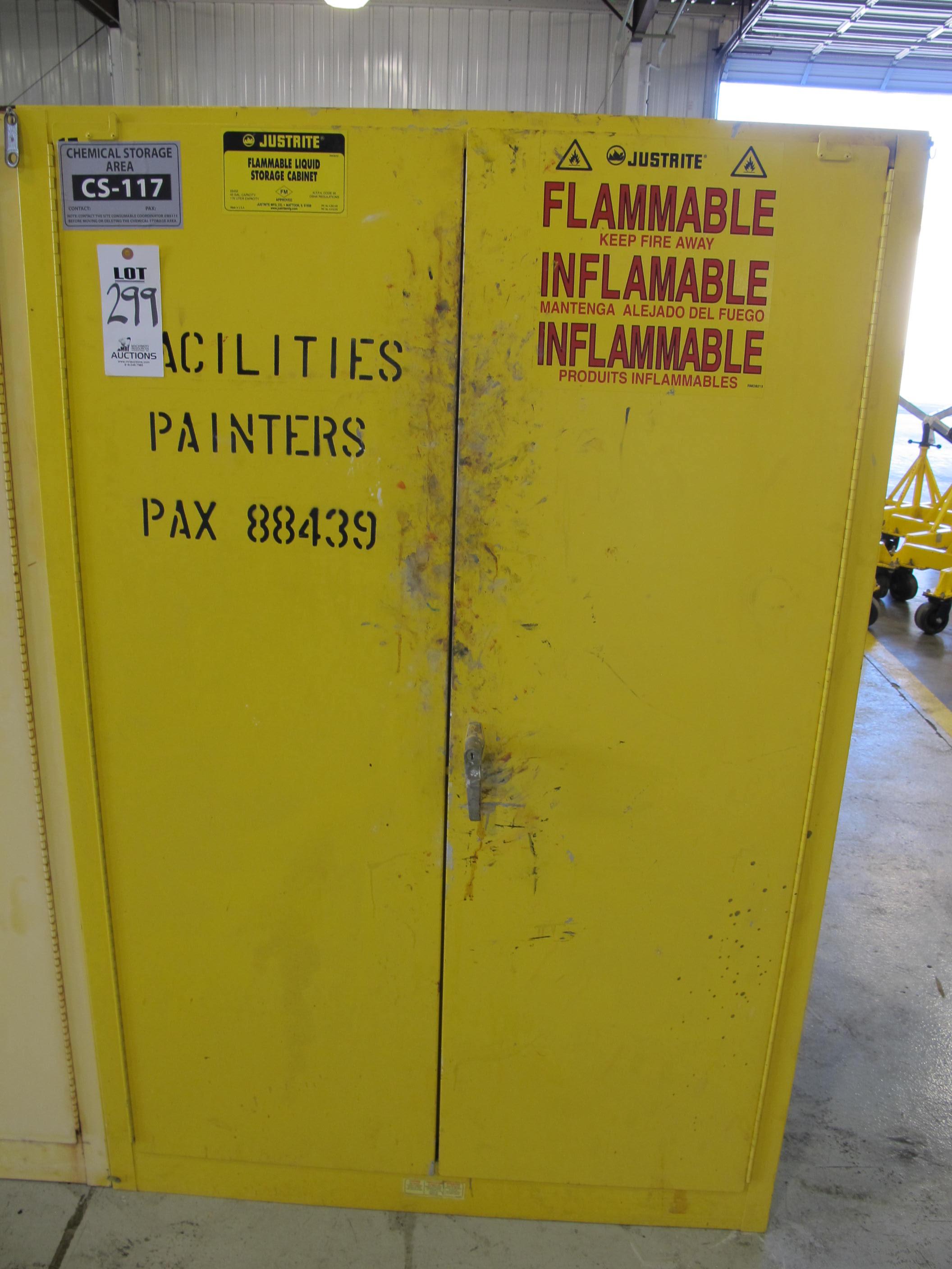 JUSTRITE FLAMMABLE LIQUID STORAGE CABINET (G-49) LOADING & HANDLING FEE $25-