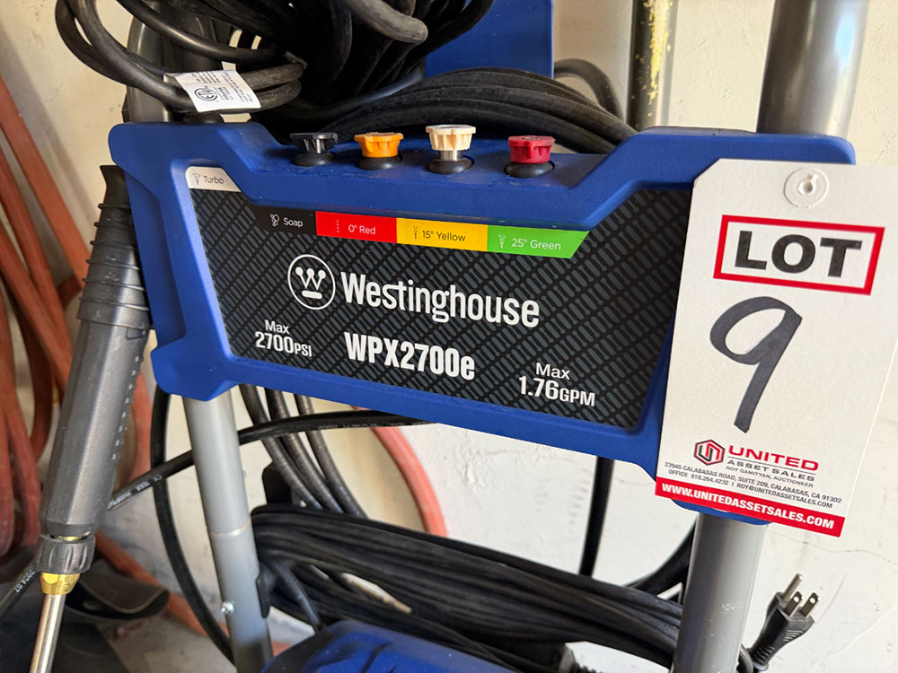 WESTINGHOUSE ELECTRIC PRESSURE WASHER, MODEL WPX2700E, 2700 MAX PSI, 1.76 GPM-9