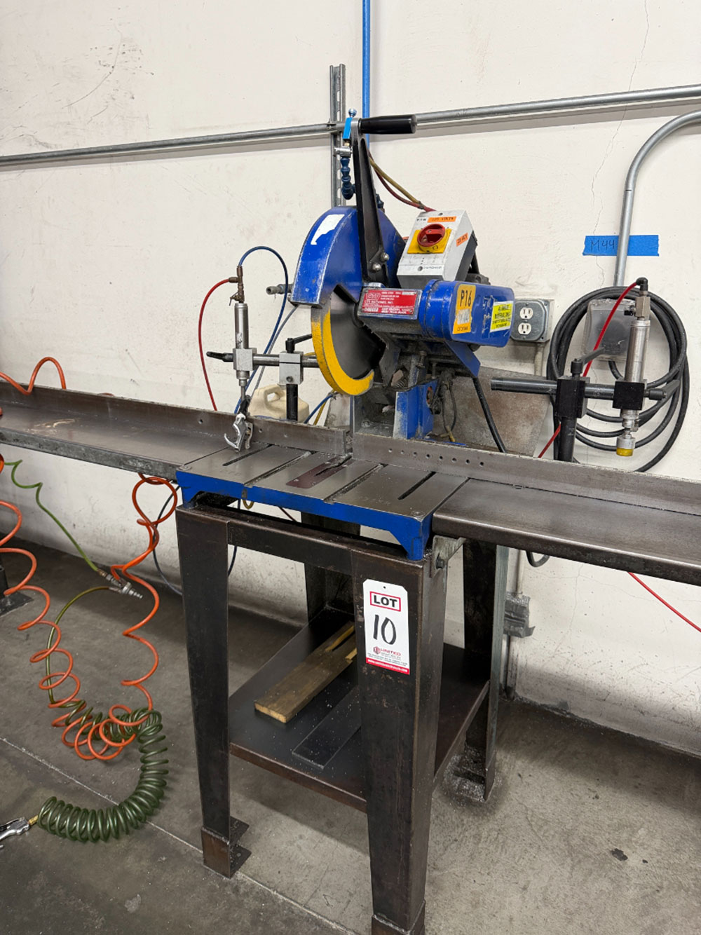 CTD 12" STRAIGHT CUT OFF SAW, MODEL F255R, 3725 RPM, S/N 2174R, W/ (2) PNEUMATIC MATERIAL HOLD DOWNS-10