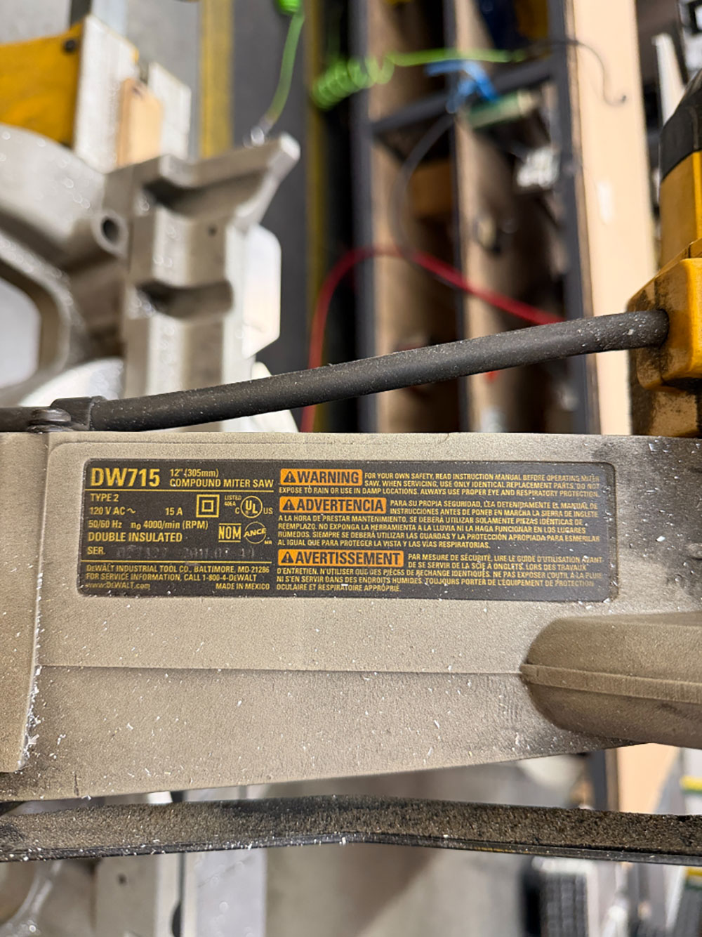 DEWALT 12" COMPOUND MITER SAW, MODEL DW715, W/ DWX724 COMPACT MITER SAW STAND-15