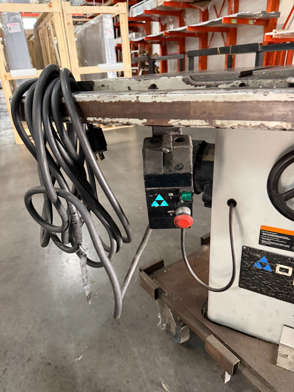 DELTA 10" UNISAW TABLE SAW, ON HEAVY DUTY LOCKING CASTERS-22