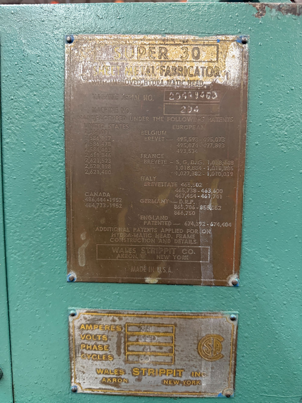 STRIPPIT SUPER 30 SINGLE-END PUNCH PRESS, S/N 29481463-27