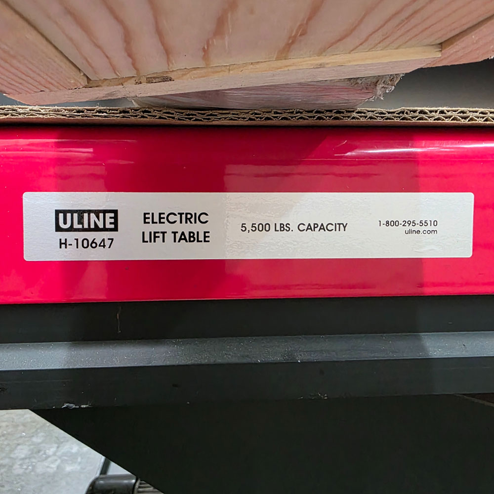 ULINE ELECTRIC LIFT TABLE, MODEL H-10647, 4' X 6', 5,500 LB CAPACITY-60
