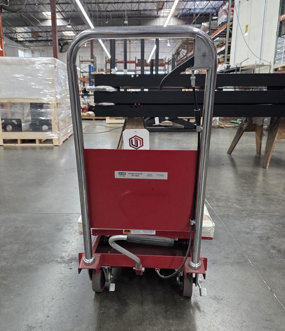 ULINE DOUBLE SCISSOR LIFT TABLE, MODEL H-1784, 20" X 36", 770 LB CAPACITY-61