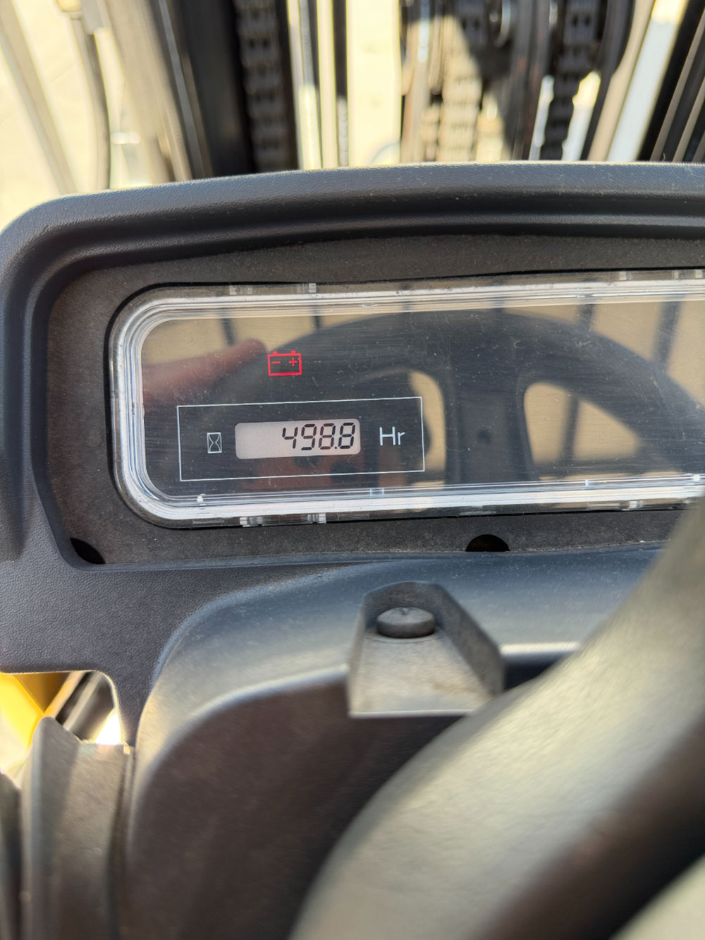 2023 CATERPILLAR LPG FORKLIFT, MODEL GC40K, 8,000 LB CAPACITY, 3-STAGE MAST, SIDE SHIFT, 8' FORKS, SOLID CUSHION TIRES, LOAD LIGHTS, REARVIEW MIRRORS, CLEARCAP RAINCAP, APPROX. 498 HOURS, S/N AT87B11599-63