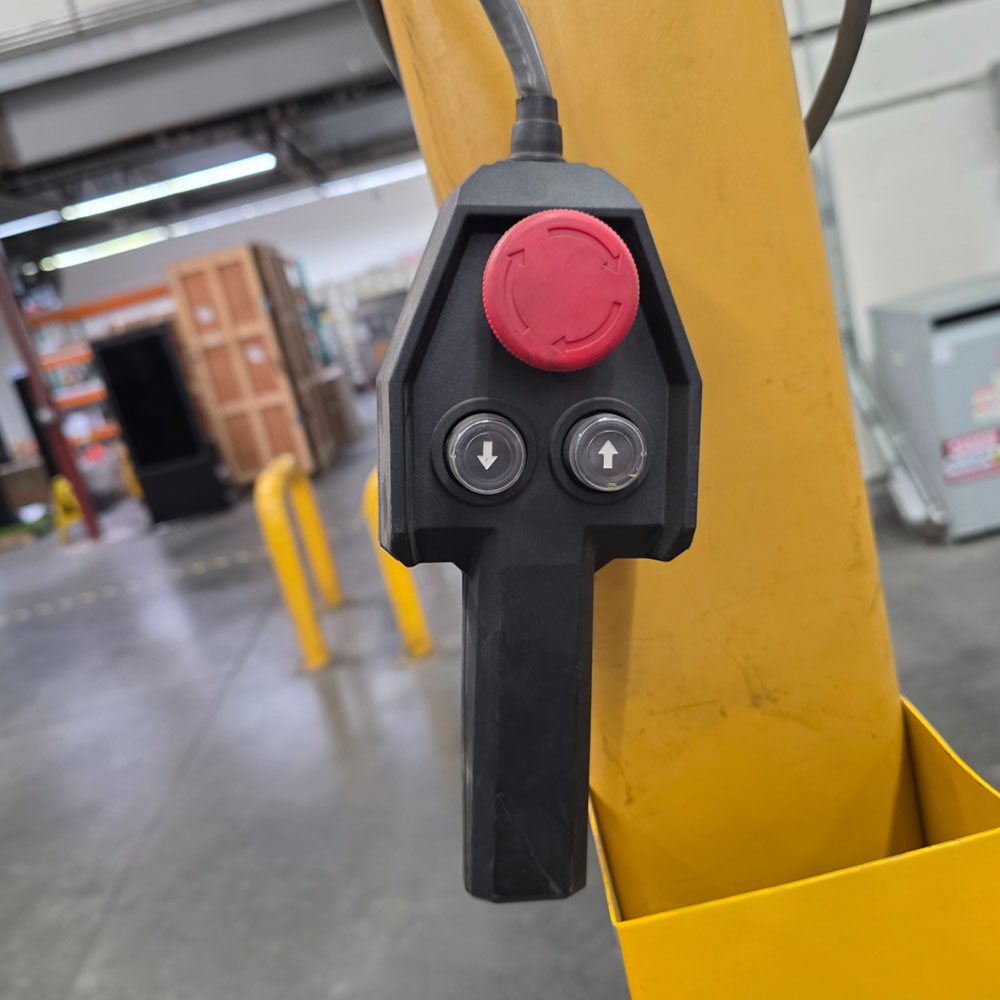 SHOP CRANE 2,000 LB CAPACITY FREESTANDING BRIDGE CRANE W/ ELECTRIC CABLE HOIST, PENDANT CONTROL, 14-1/2' BRIDGE LENGTH, 14-1/2' RUNWAY LENGTH, 12-1/2' HIGHEST HOOK HT, APPROX. 15' OVERALL HT-65