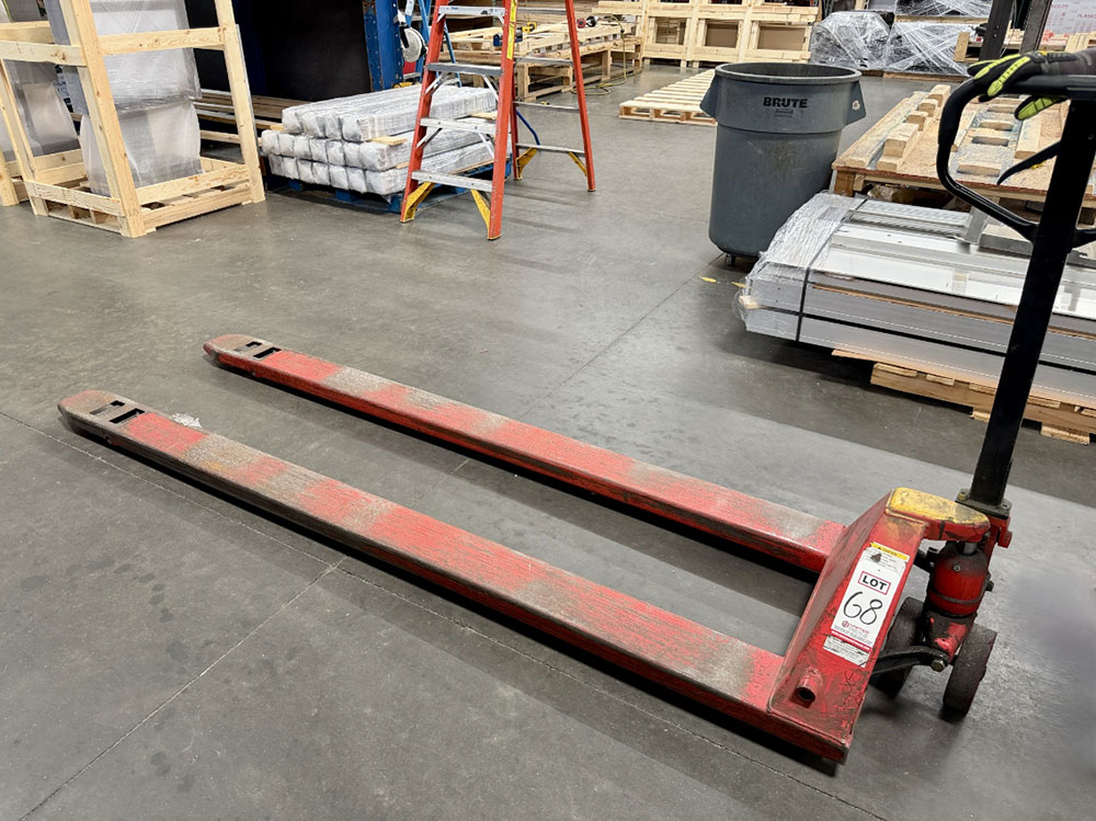 VESTIL MFG. LONG PALLET JACK, 8' FORKS, 4,400 LB CAPACITY-68