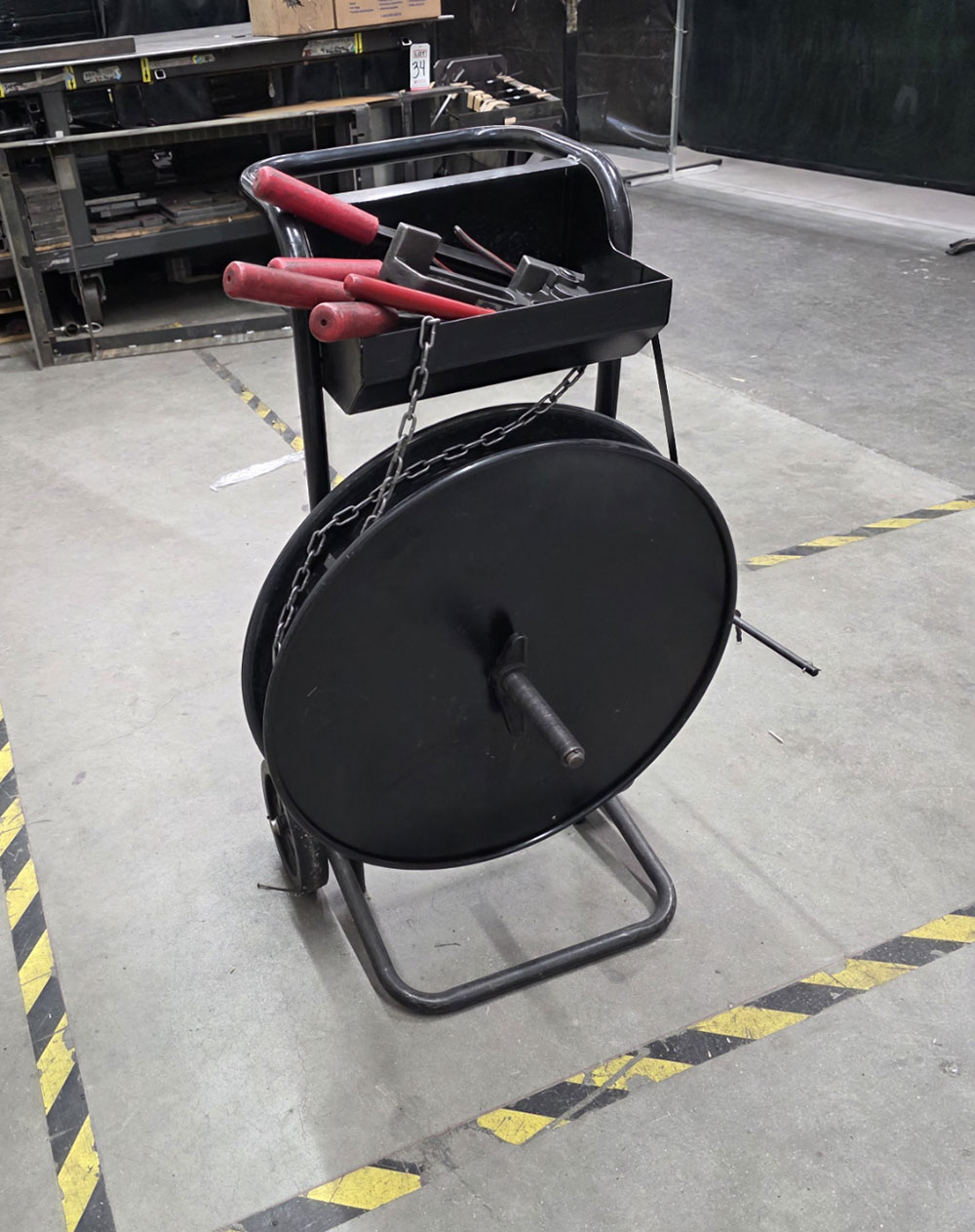 LOT - BANDING CART W/ 5/8" STEEL BANDING, W/ TOOLS-76