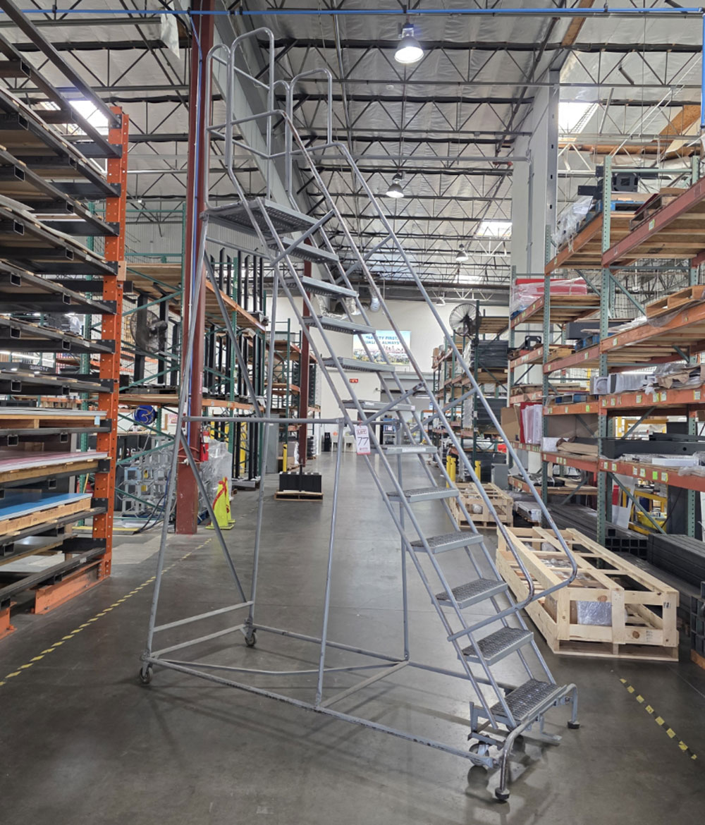COTTERMAN ROLLING STOCK LADDER, 450 LB CAPACITY, 10' TOP PLATFORM HT-77