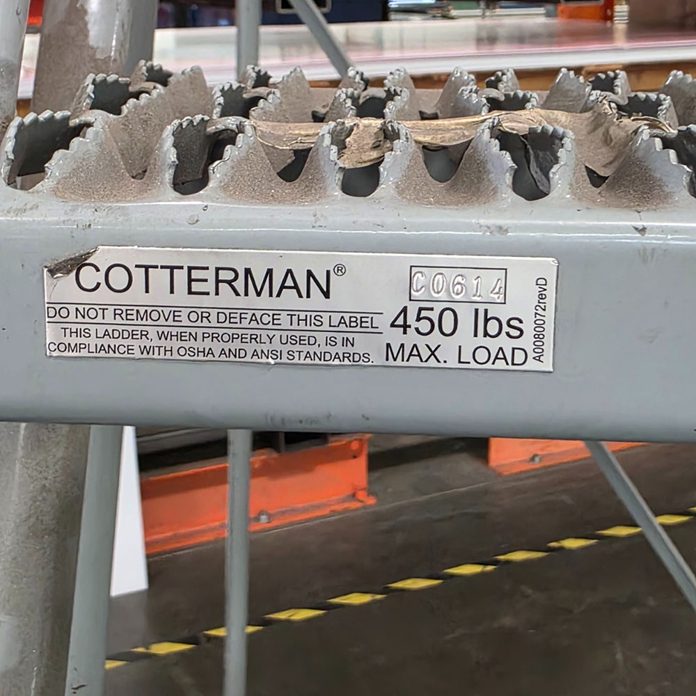COTTERMAN ROLLING STOCK LADDER, 450 LB CAPACITY, 10' TOP PLATFORM HT-77