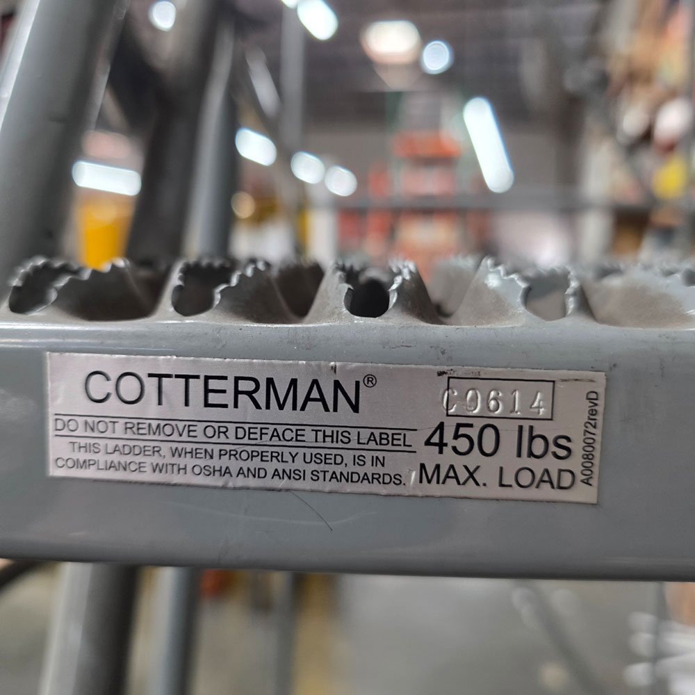 COTTERMAN ROLLING STOCK LADDER, 450 LB CAPACITY, 10' TOP PLATFORM HT-78